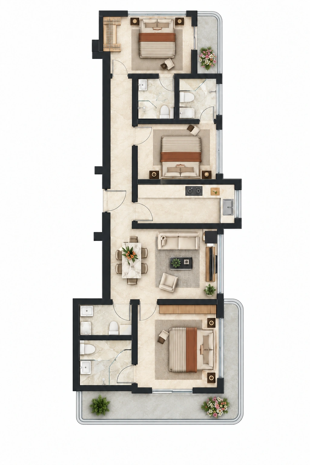 Right-hand apartment