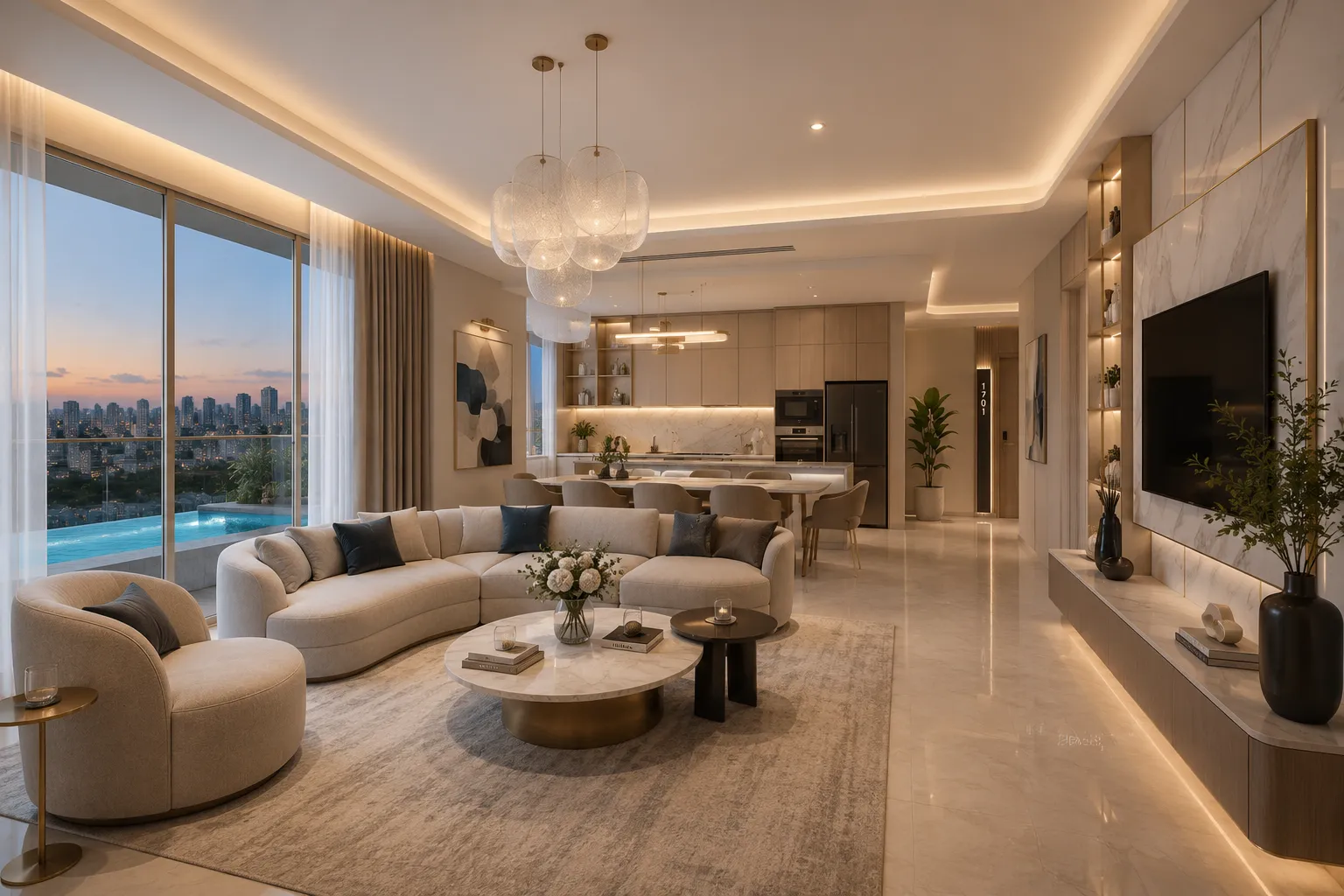 Artistic impression of the Grand Sultan Mercury living room