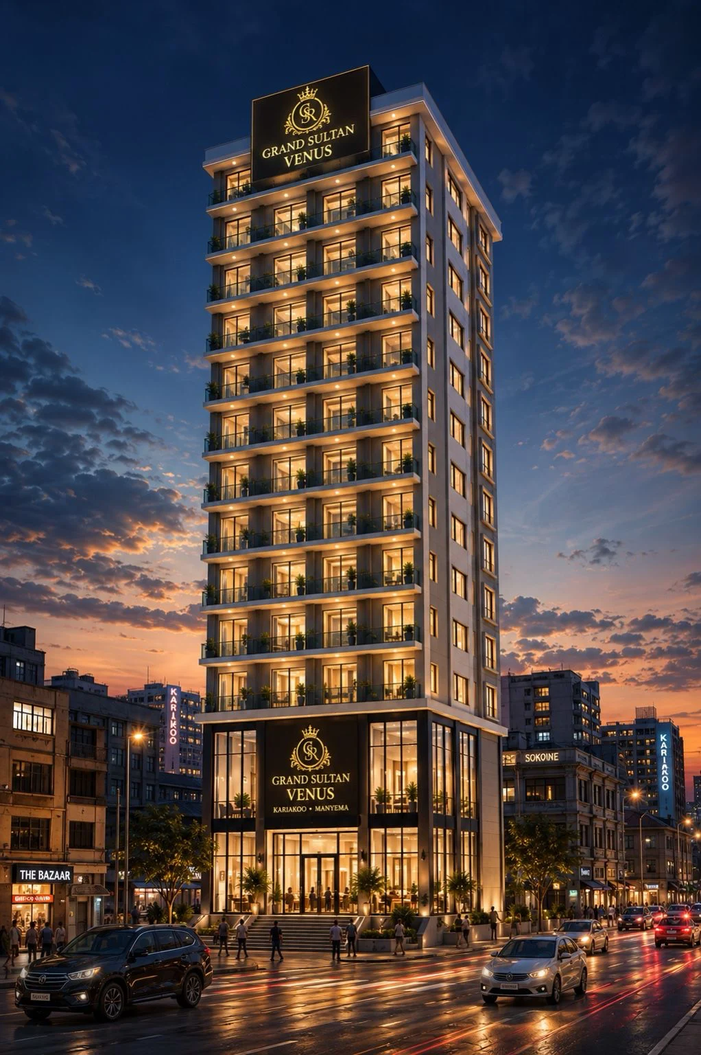 Artistic impression of Grand Sultan Venus mixed-use tower on Ukami and Manyema Street, Kariakoo
